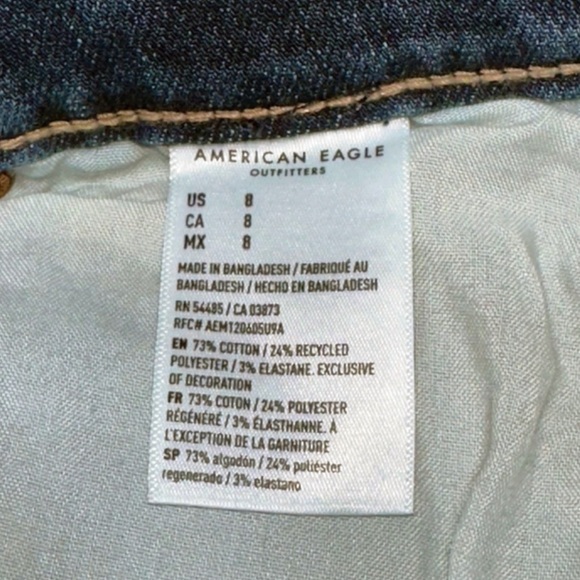 NWT American Eagle Outfitters Blue Jean Shorts Curvy Midi Size 8 - Picture 3 of 14